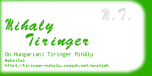 mihaly tiringer business card