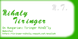 mihaly tiringer business card